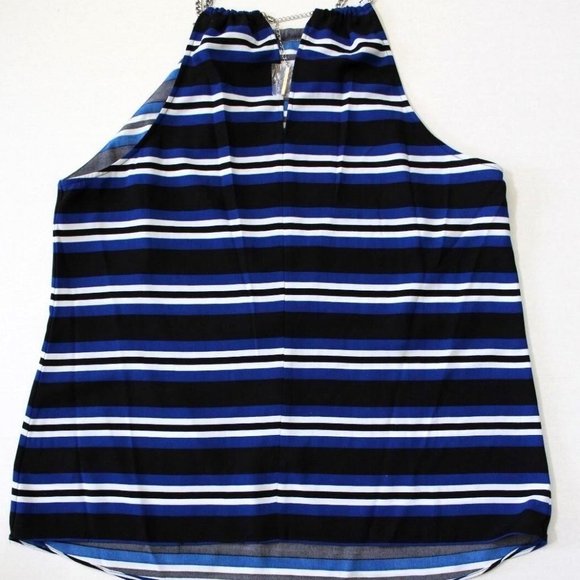 Michael Kors Tulip Front Chain Halter Blouse Size 12 - Picture 2 of 8
